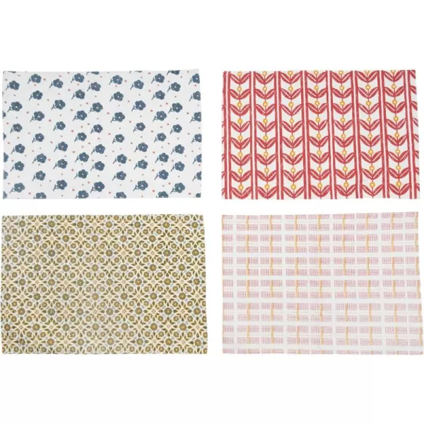 imageCreative CoOp Cotton Printed Set of 4 Styles Placemat Multicolored 4