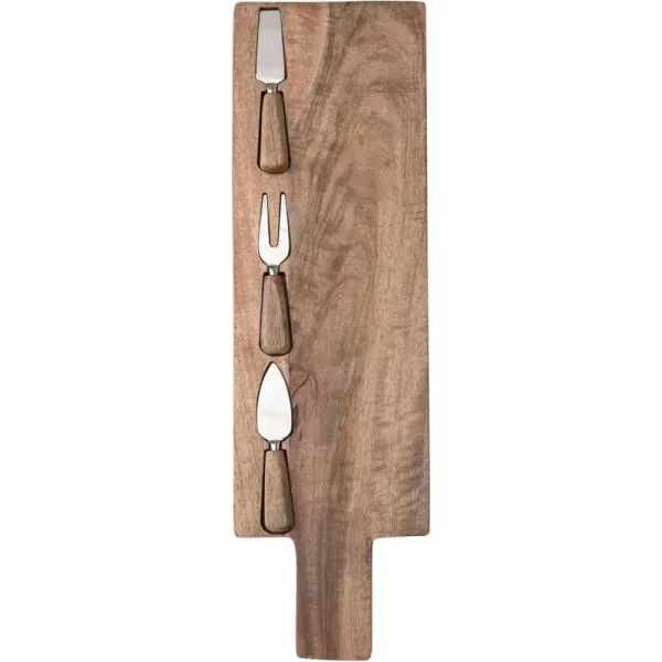 imageCreative CoOp Mango Wood Serving Board with Cheese Utensils Natural