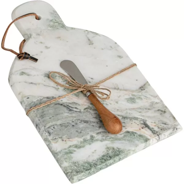 imageCreative CoOp Marble Oval Cheese Board GreenWith Handle