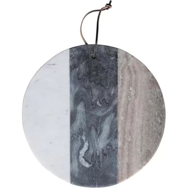 imageCreative CoOp Round Marble Slicer Sturdy Leather Tie Multicolor Cheese and Cutting Board Multi