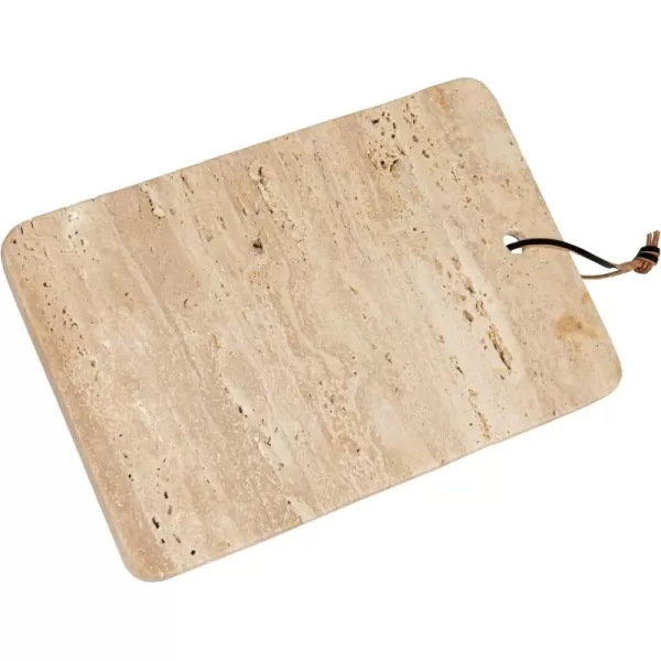 imageCreative CoOp Wide Travertine Slicer Leather Tie Natural Cheese and Cutting Board One Size