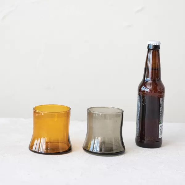 imageCreative CoOp Modern Set of 12 Amber Drinking Glass