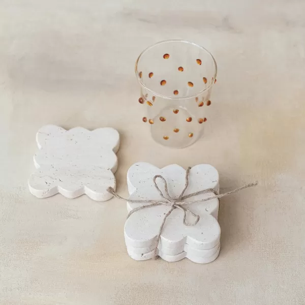 imageCreative CoOp Tuscan Elegance Travertine Coaster Set Natural Set of 4