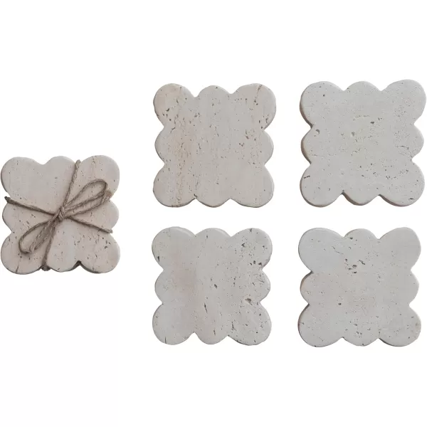 imageCreative CoOp Tuscan Elegance Travertine Coaster Set Natural Set of 4