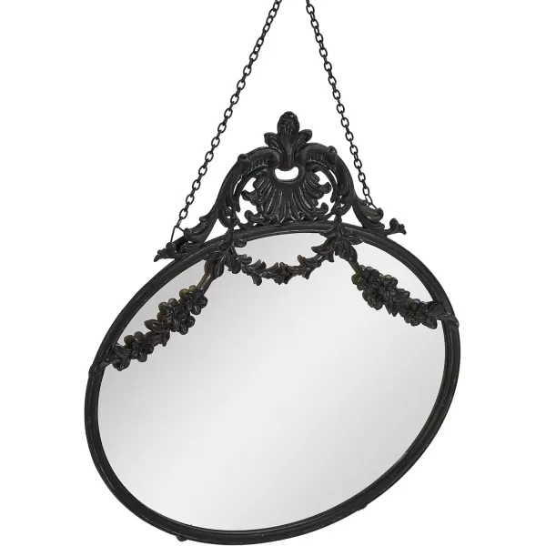 imageCreative CoOp Antique Inspired Hanging Oval Mirror with Pewter FrameBlack