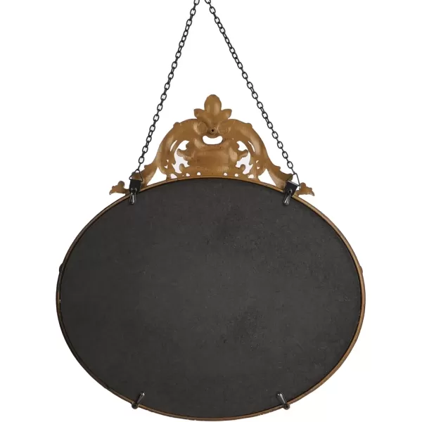 imageCreative CoOp Antique Inspired Hanging Oval Mirror with Pewter FrameBlack