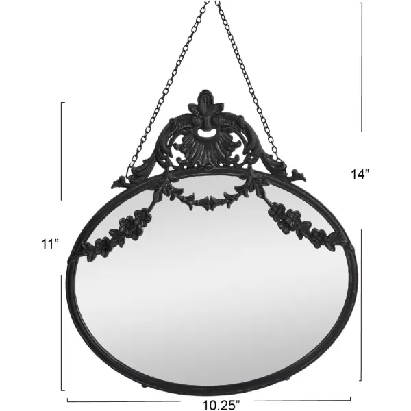 imageCreative CoOp Antique Inspired Hanging Oval Mirror with Pewter FrameBlack