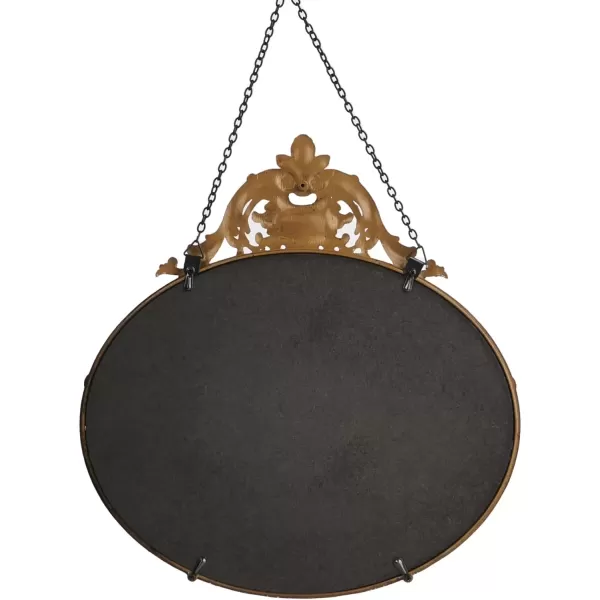 imageCreative CoOp Antique Inspired Hanging Oval Mirror with Pewter FrameBlack