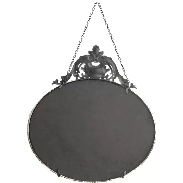 imageCreative CoOp Antique Inspired Hanging Oval Mirror with Pewter FrameCream