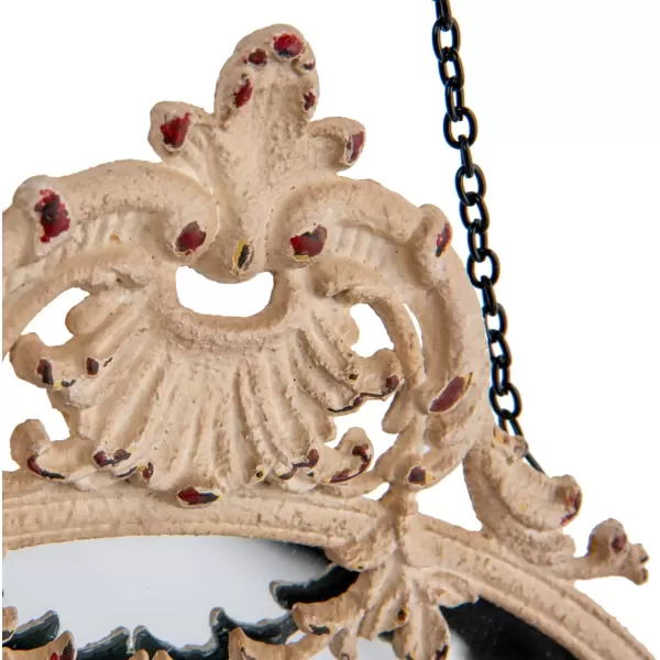imageCreative CoOp Antique Inspired Hanging Oval Mirror with Pewter FrameCream