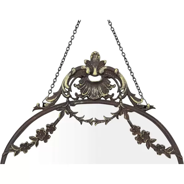 imageCreative CoOp Antique Inspired Hanging Oval Mirror with Pewter FramePewter