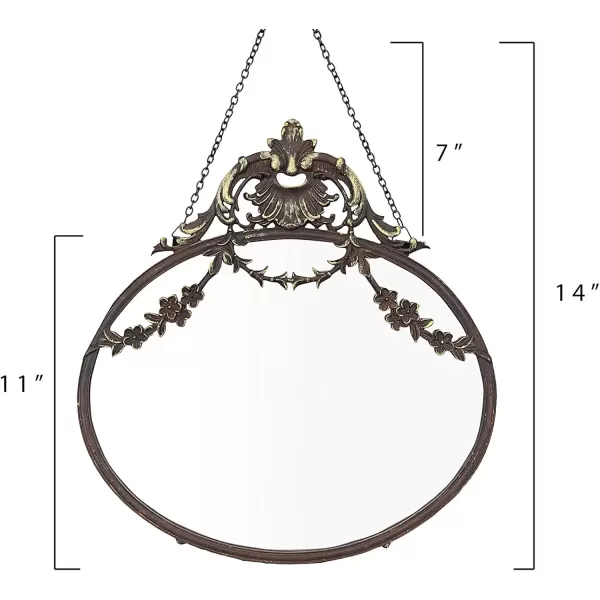 imageCreative CoOp Antique Inspired Hanging Oval Mirror with Pewter FramePewter