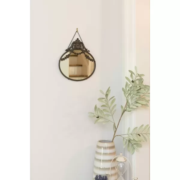 imageCreative CoOp Antique Inspired Hanging Oval Mirror with Pewter FramePewter