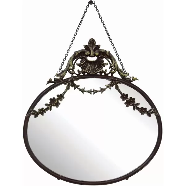imageCreative CoOp Antique Inspired Hanging Oval Mirror with Pewter FramePewter