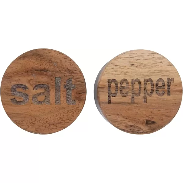 imageCreative CoOp Black ampamp White Marble Wood Lids Set of 2 Styles Salt and Pepper Pots L x W x H Multi