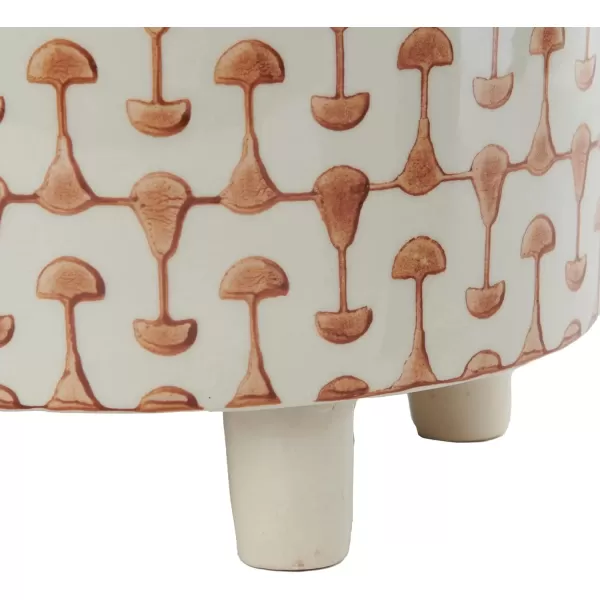 imageCreative CoOp Black ampamp White Round Stoneware Footed PlanterOrange