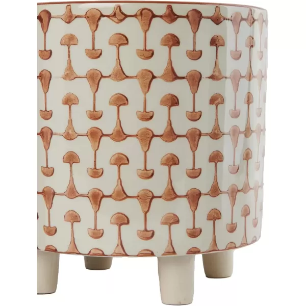 imageCreative CoOp Black ampamp White Round Stoneware Footed PlanterOrange
