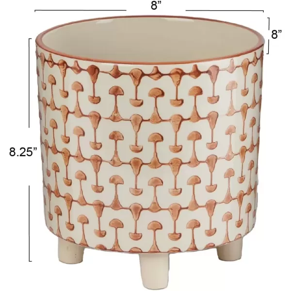 imageCreative CoOp Black ampamp White Round Stoneware Footed PlanterOrange