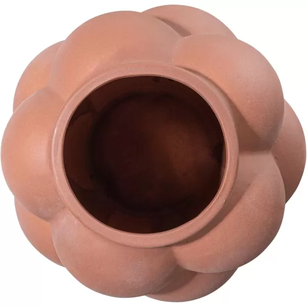 imageCreative CoOp Bulbous Stoneware Vase with Raised Dots and Matte Finish WhiteTerracotta