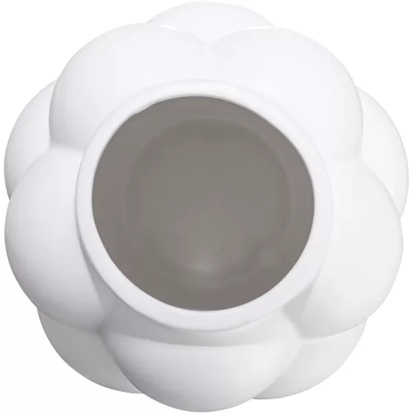 imageCreative CoOp Bulbous Stoneware Vase with Raised Dots and Matte Finish WhiteWhite