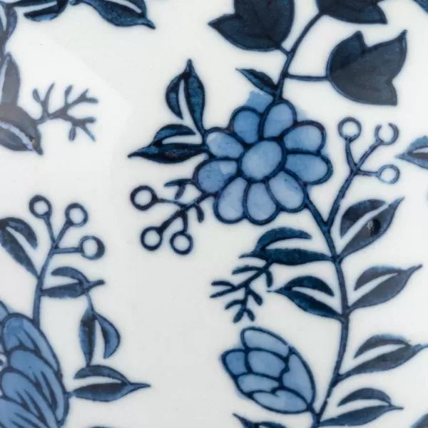 imageCreative CoOp Decorative Ceramic Lid White Ginger Jar Blue Bird