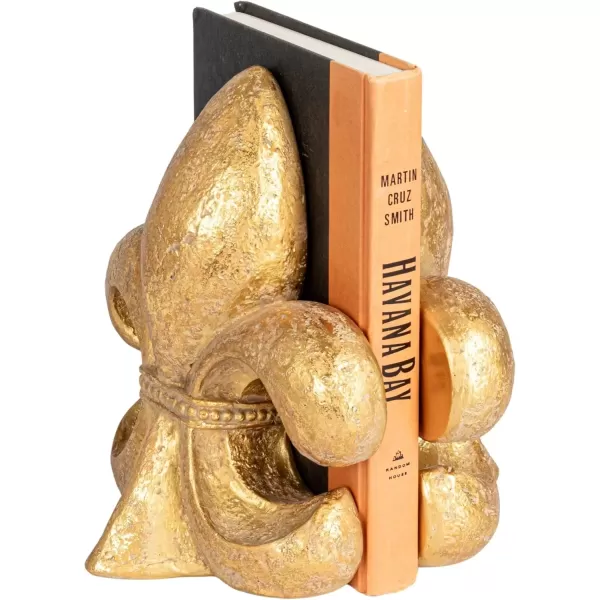 imageCreative CoOp Decorative Fleur de Lis Resin Bookends Gold