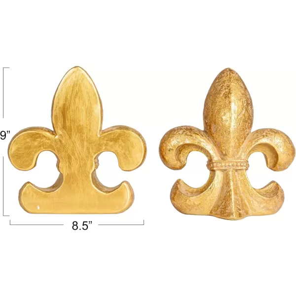 imageCreative CoOp Decorative Fleur de Lis Resin Bookends Gold