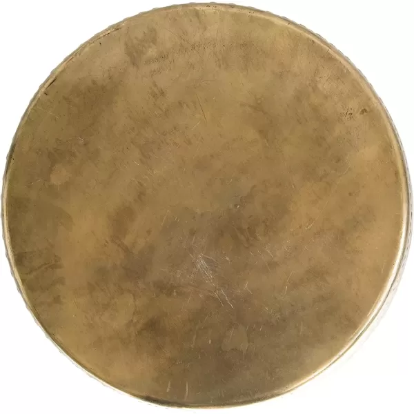 imageCreative CoOp Global Metal End Table with Embossed Florals Antique Gold
