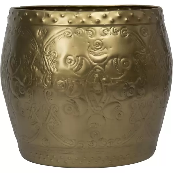 imageCreative CoOp Global Metal End Table with Embossed Florals Antique Gold