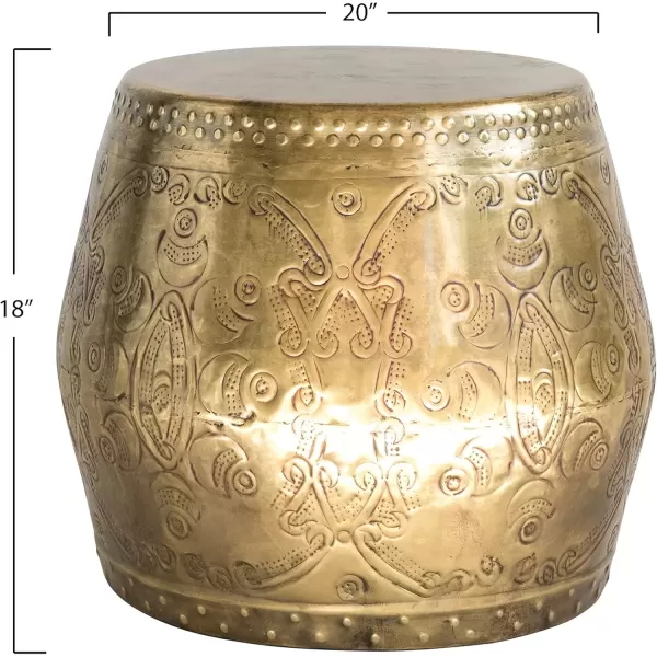 imageCreative CoOp Global Metal End Table with Embossed Florals Antique Gold