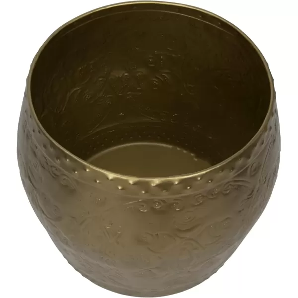 imageCreative CoOp Global Metal End Table with Embossed Florals Antique Gold