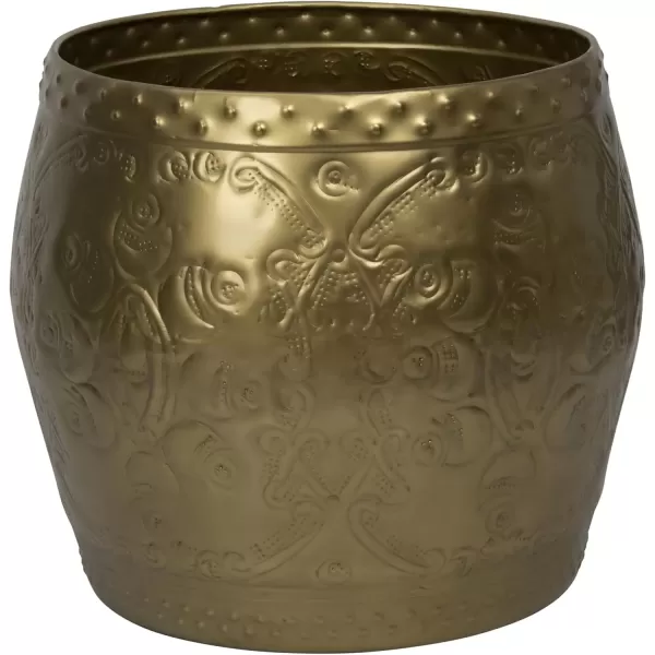 imageCreative CoOp Global Metal End Table with Embossed Florals Antique Gold