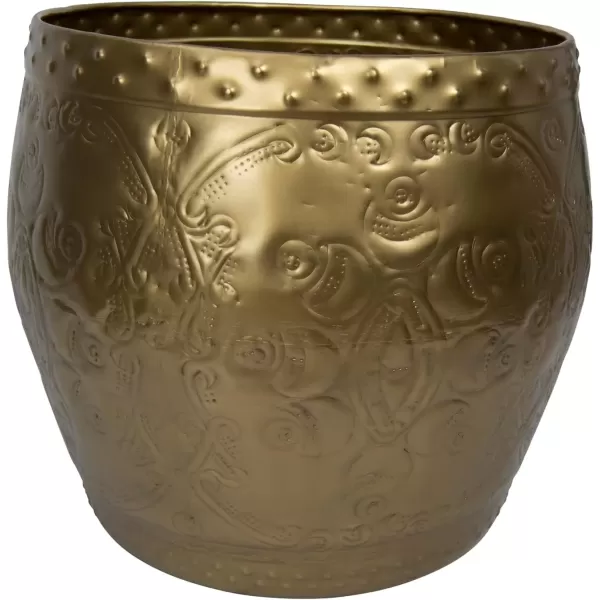 imageCreative CoOp Global Metal End Table with Embossed Florals Antique Gold