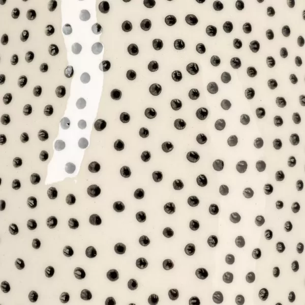 imageCreative CoOp White Stoneware Black Speckles ampamp Gold Electroplating Teapot Cream