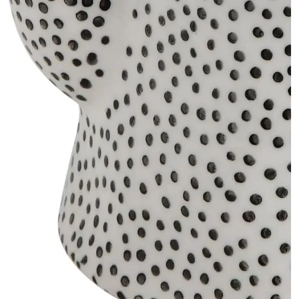 imageCreative CoOp White Stoneware Black Speckles ampamp Gold Electroplating Teapot Cream
