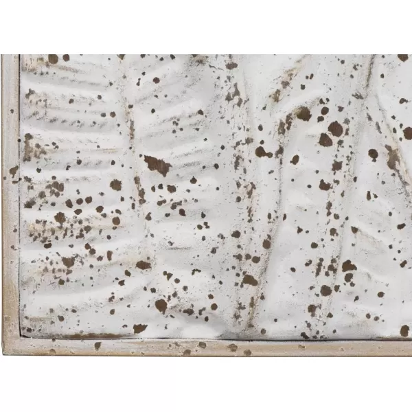 imageCreative CoOp Wood and Metal Wall Dcor with Flowers White and Brown Set of 2