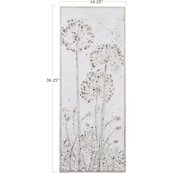 imageCreative CoOp Wood and Metal Wall Dcor with Flowers White and Brown Set of 2