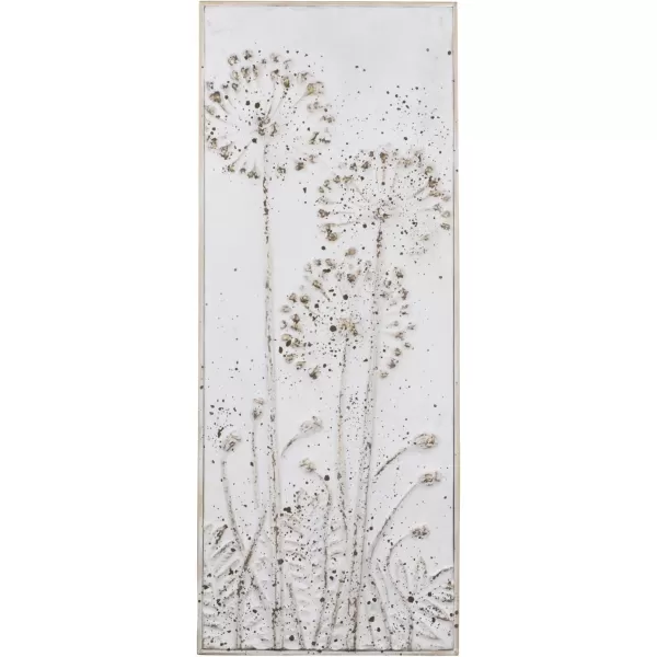 imageCreative CoOp Wood and Metal Wall Dcor with Flowers White and Brown Set of 2