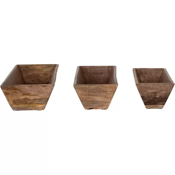 imageCreative CoOp HandCarved Mango Wood Trugs Natural Set of 3