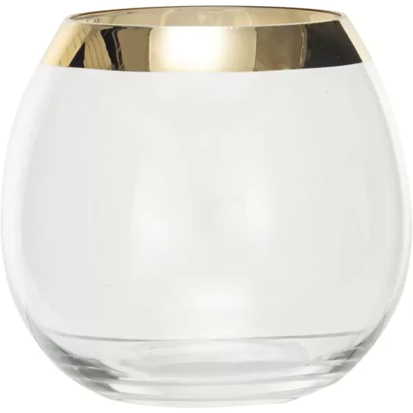 imageCreative CoOp 10 oz Stemless Drinking Glass with Gold Electroplated Rim Clear
