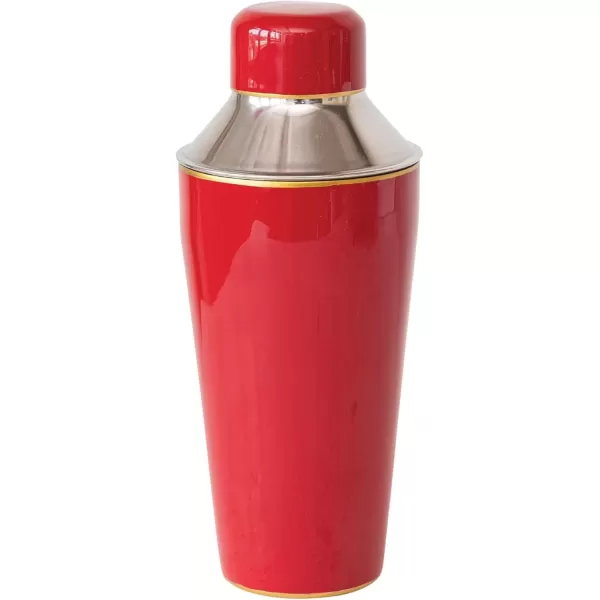 imageCreative CoOp 22 oz Enameled Stainless Steel Cocktail Shaker with Gold Rim Red