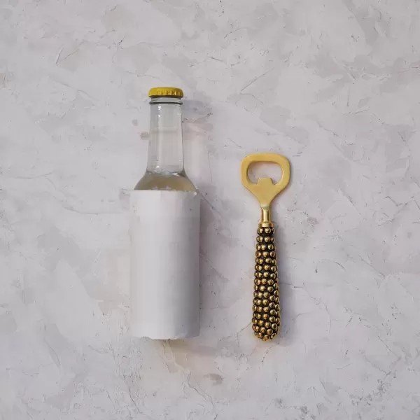 imageCreative CoOp Stainless Steel Bottle Opener with Cast Beaded Handle Brass