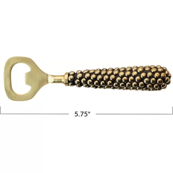 imageCreative CoOp Stainless Steel Bottle Opener with Cast Beaded Handle Brass