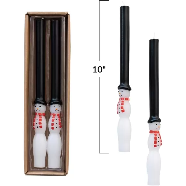 imageCreative CoOp 10 H Unscented Snowman Taper Candles in Box Multi Color Set of 2 Approximate Burn Time 5 Hours