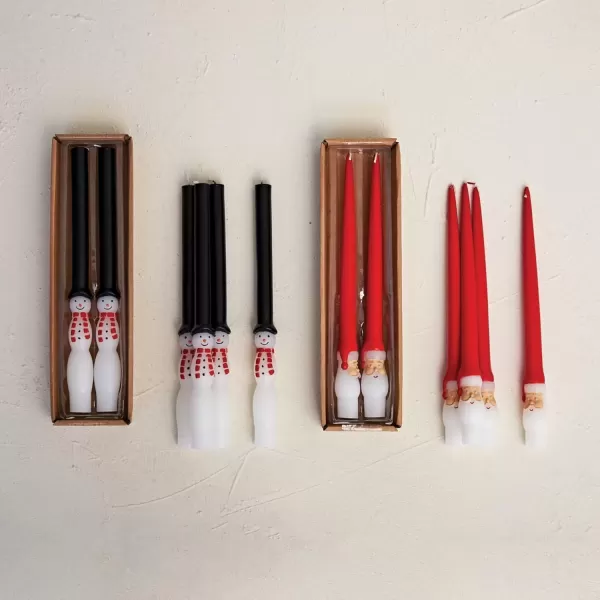imageCreative CoOp 10 H Unscented Snowman Taper Candles in Box Multi Color Set of 2 Approximate Burn Time 5 Hours