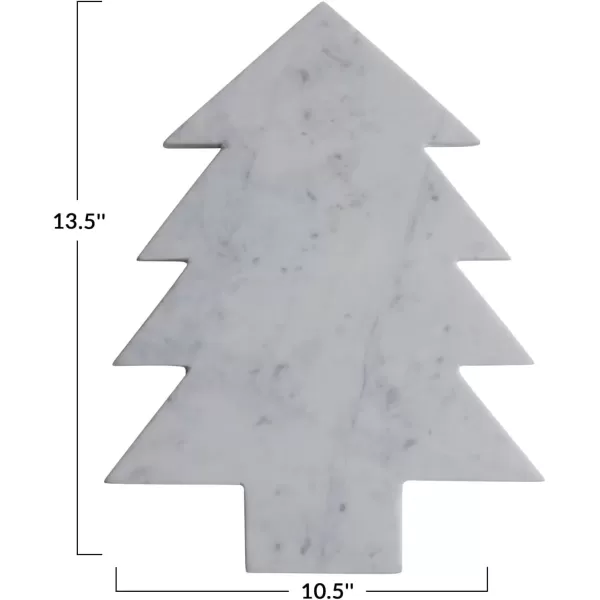 imageCreative CoOp 1312quotL x 1012quotW Marble Tree Shaped CheeseCutting Board White