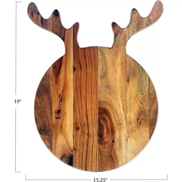 imageCreative CoOp Acacia Wood Cheese and Cutting Board with Antlers Natural