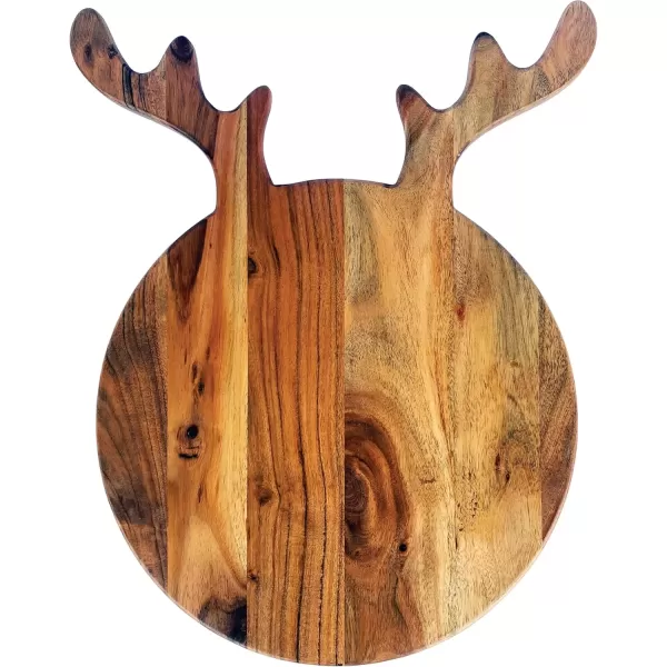 imageCreative CoOp Acacia Wood Cheese and Cutting Board with Antlers Natural
