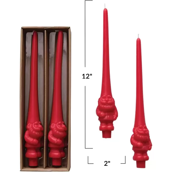 imageCreative CoOp Enchanted Gnome Taper Candles Red Set of 2