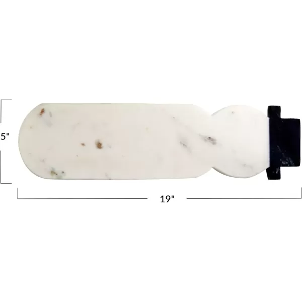 imageCreative CoOp Marble Snowman Shaped Cheese and Cutting Board White and Black